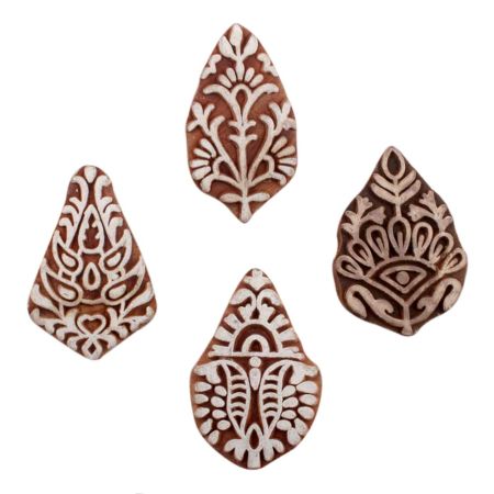 Set of 4 Piece New Mix Wooden Printing Block